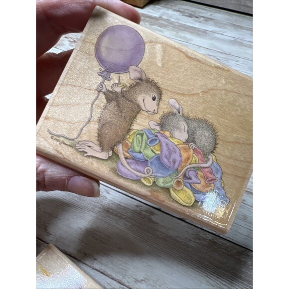 Lot of 2 Stampabilities House Mouse Wood Rubber Stamp Mice Vtg (2003-04) - Picture 7 of 12